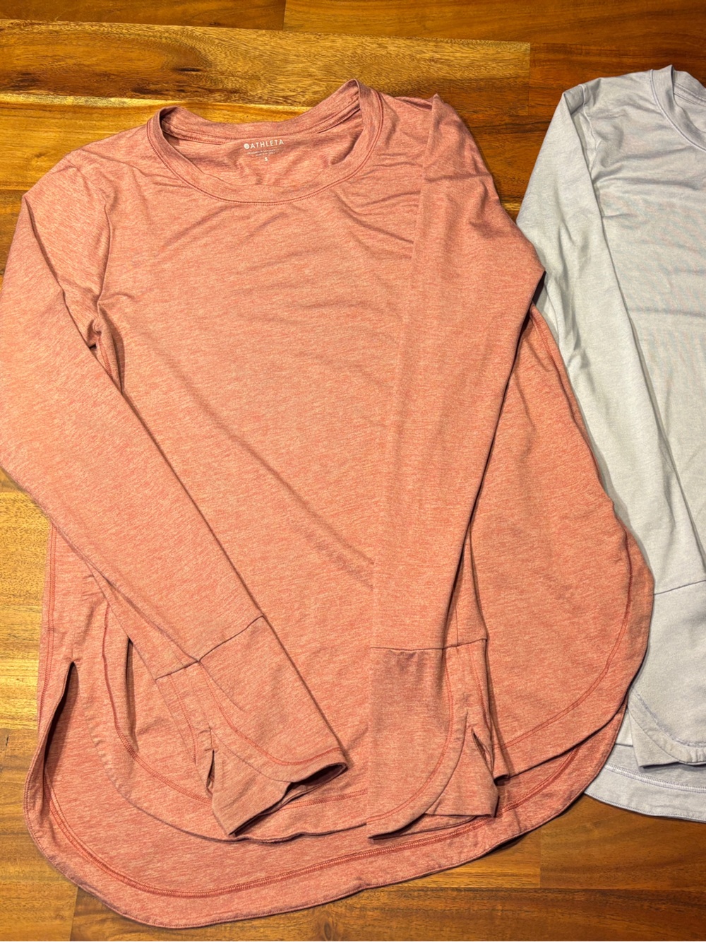 Athleta 2 Pack Long Sleeve Tops (purple/blue and pink) - Size Small
